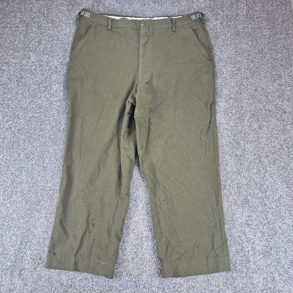 Vintage US Military Wool Field Trousers Mens‎ Large Short Pants Green M-1951